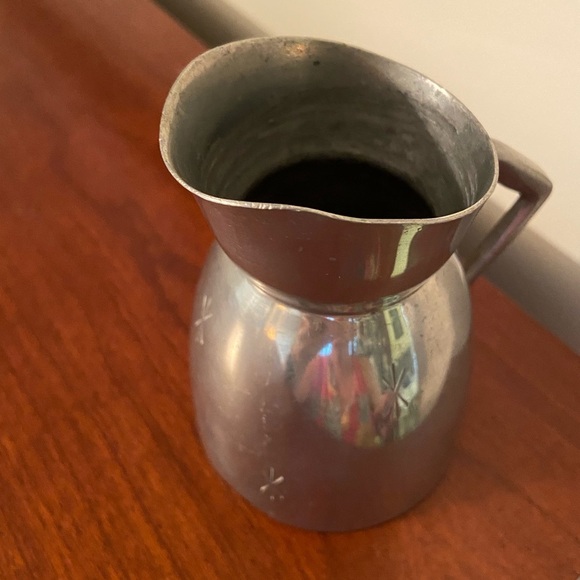 Norway Pewter Creamer Norwegian by Broderie Mylius  Vintage Rare Atomic Pattern - Picture 2 of 9